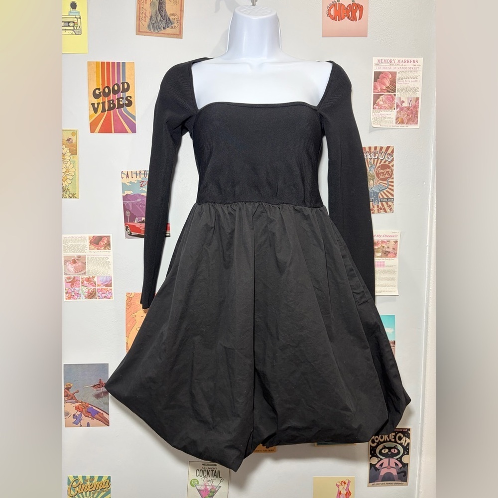 Zara Black Long Sleeve Dress